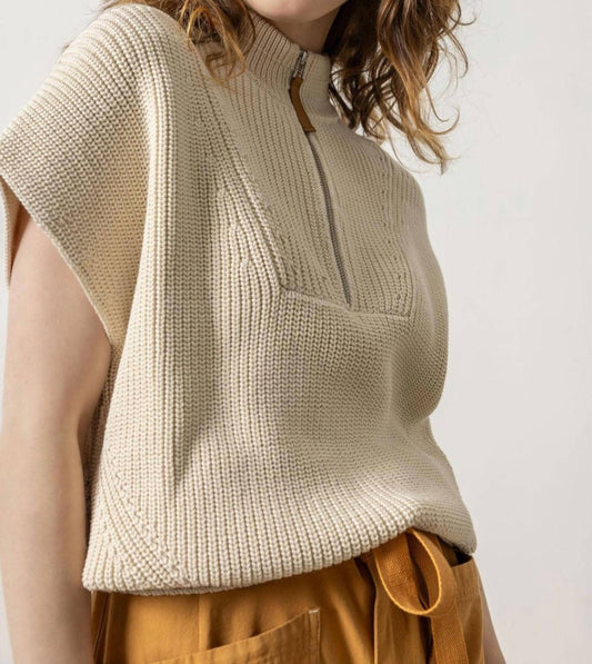 Lilla P - Half-zip Poncho Sweater Top