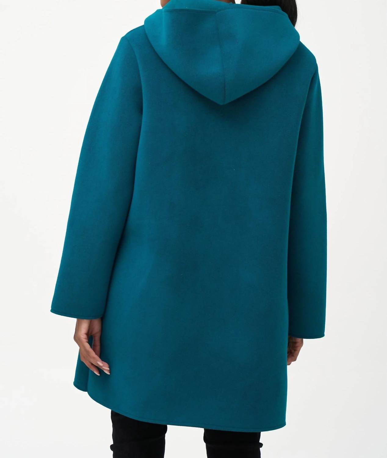 M Made In Italy - Hooded Button Long Coat Jacket