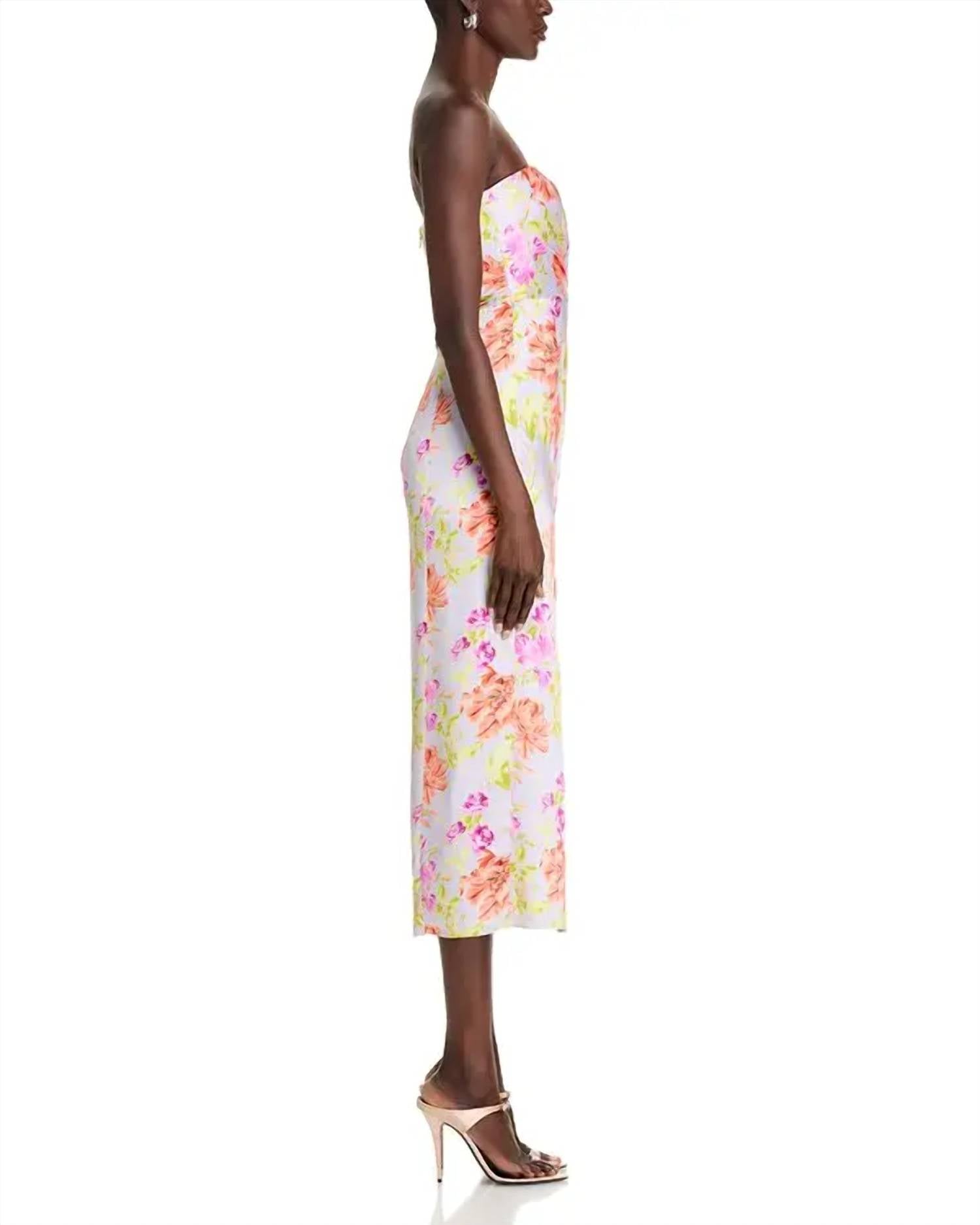 cinq a sept Midnight Tulips Denali Dress in pale lavender multi - women's dress - alternate view