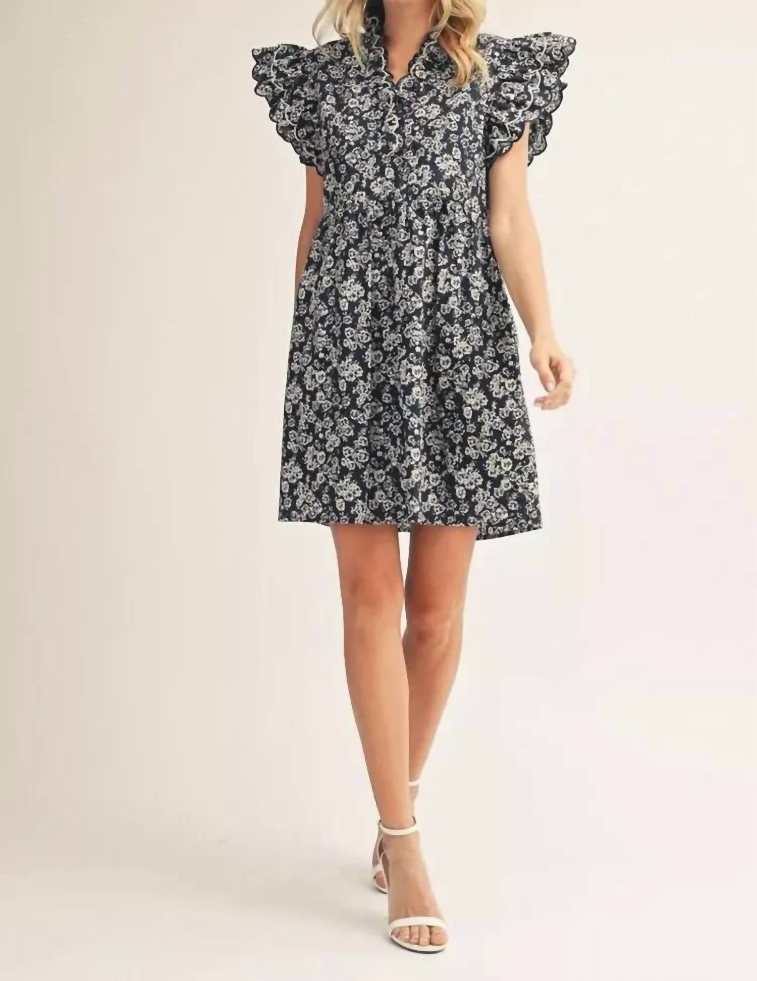 Jodifl - Embroidered Scallop Dress