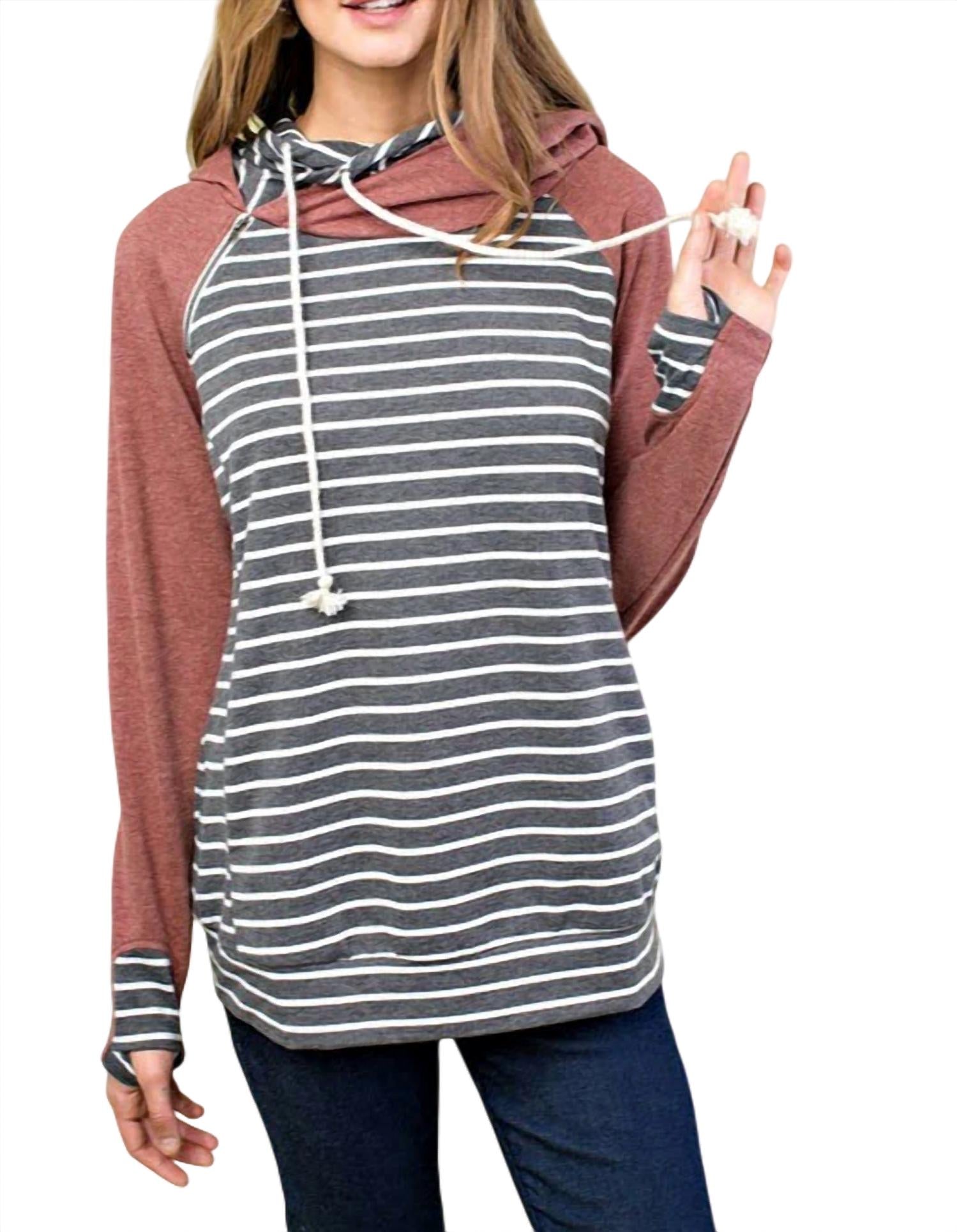 Mainstrip - Colorblock Double Hood Hoodie