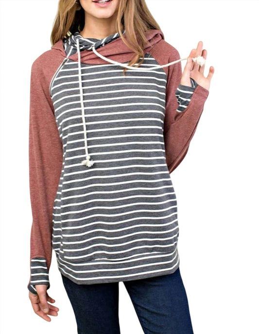 Mainstrip - Colorblock Double Hood Hoodie