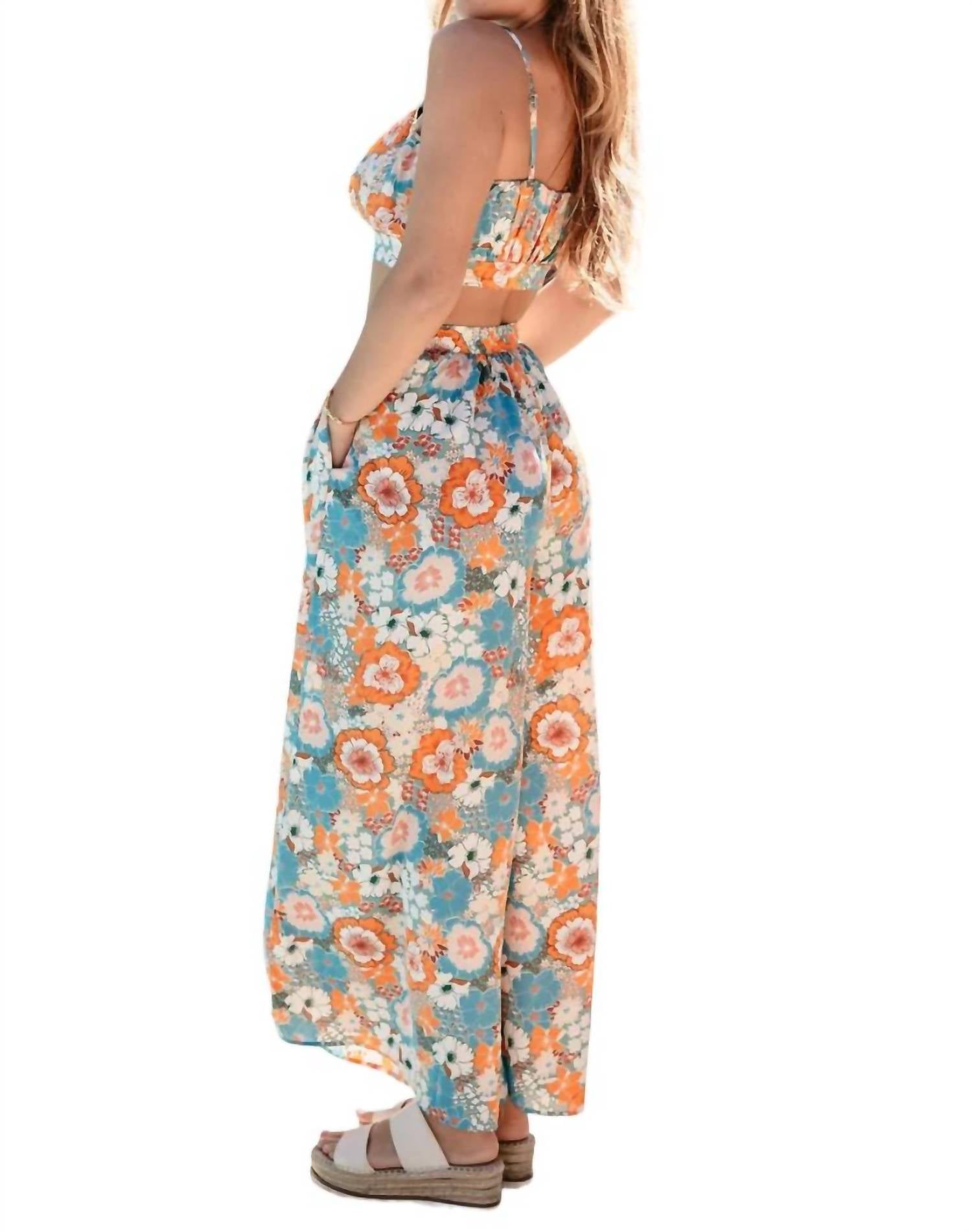 Fore Collection - Harmony Flower Power Crop Top & Flare Pant Set