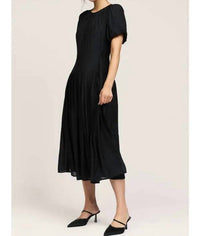 Current Air - Puff Sleeve Pleated Midi Dress