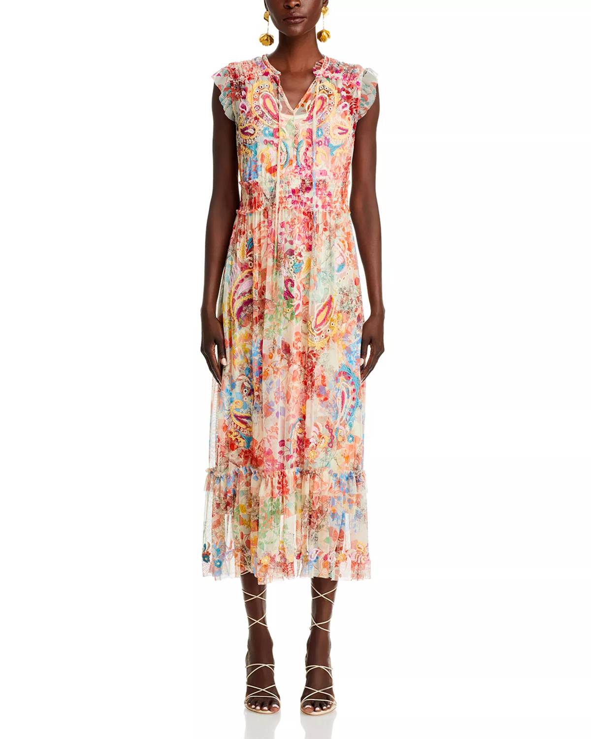 Johnny Was - Mazzy Tie Sleeveless Maxi Dress