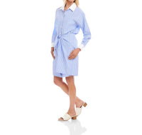 Karen Kane - Stripe Faux Wrap Shirtdress