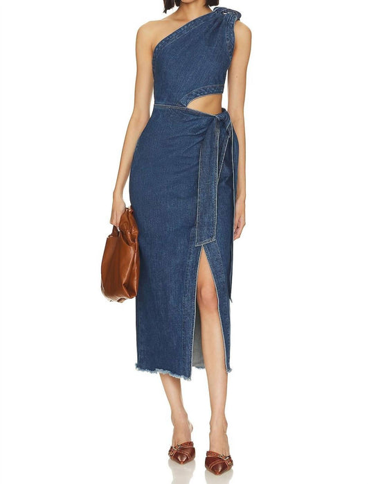 Jonathan Simkhai - DORAN JEANS DENIM DRAPED TIE MIDI DRESS