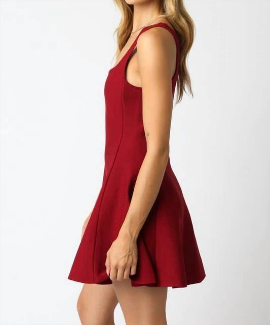 Olivaceous - Flare Knit Mini Dress