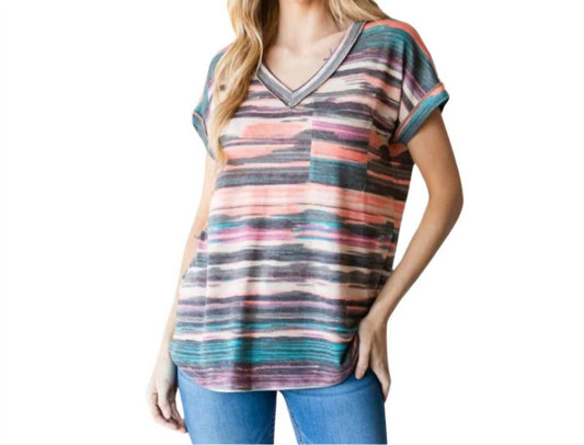 Heimish Usa - Multicolored V Neck Top