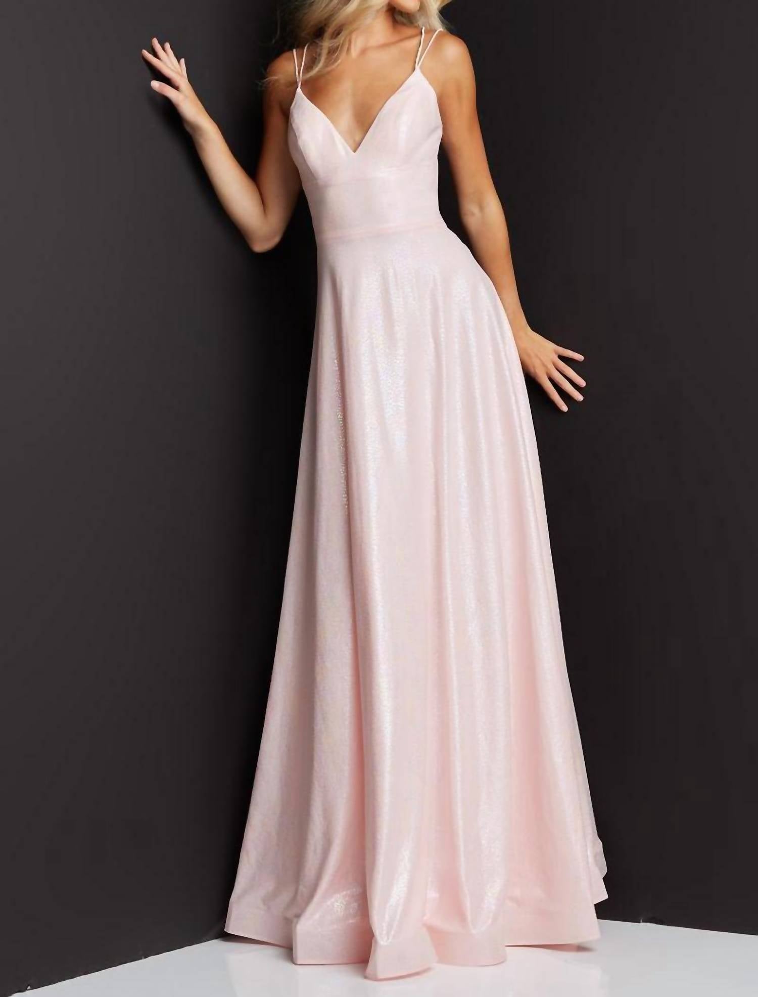 Jovani - Lace Up Back Dress