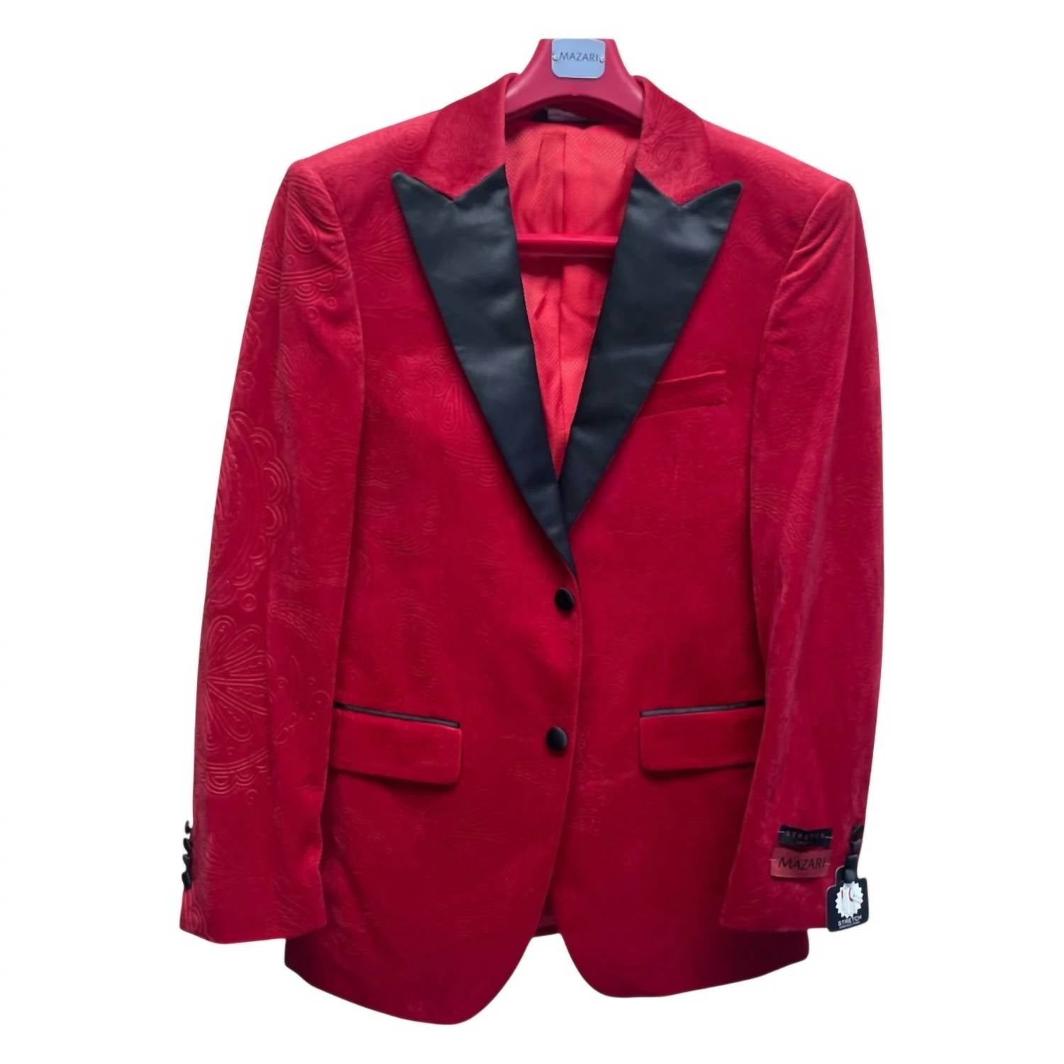 MAZARI Men's Fashion Blazer in red - men's jacket