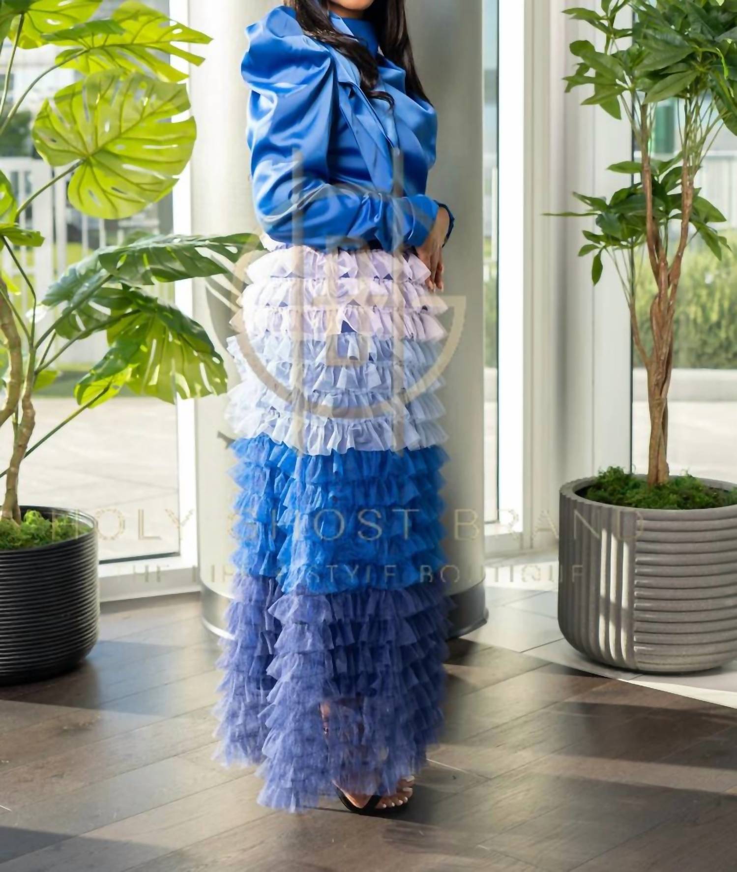 N By Nancy - Ruffle Net Maxi Skirt