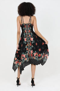 Angie - Sleevless Flowered Midi Dress