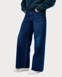SLVRLAKE Selena Wide Leg Jeans in lone wanderer - women's jeans - detail view