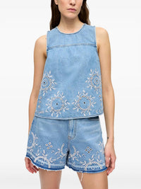 Ganni - Open-back Sleeveless Denim Top