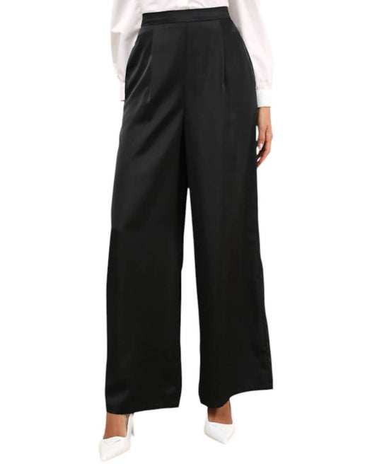 Lulus - Stunning Chicness Satin High-rise Wide-leg Pants