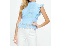 One And Only Collective - LACE RUFFLED BABYDOLL TOP