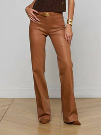 L'Agence - Clayton Coated Wide-leg Jeans