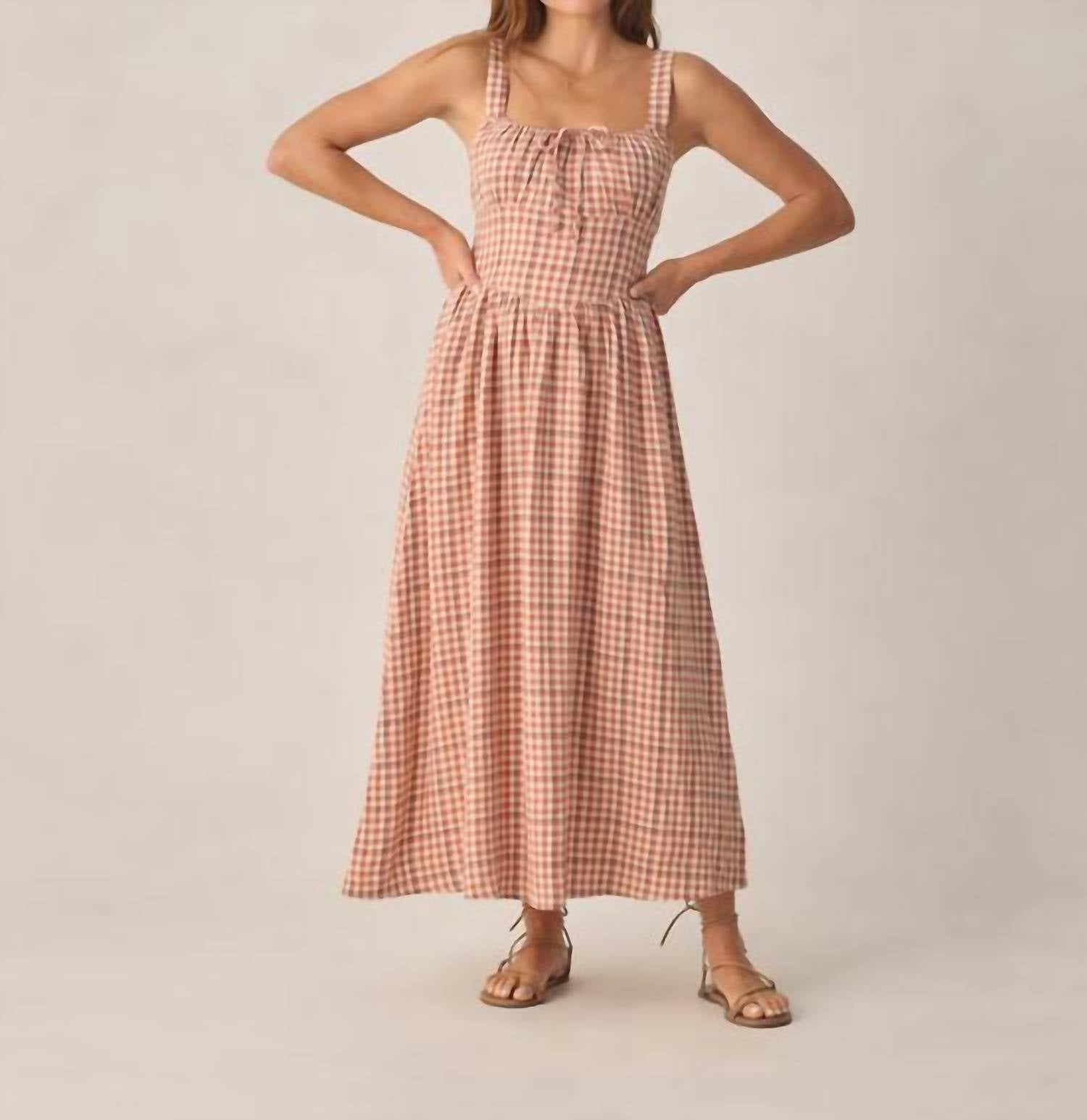 Rylee + Cru Primrose Maxi Dress in poppy gingham - women's dress