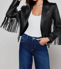L'Agence - Vashti Fringed Leather Jacket