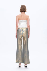 Bayeas Golden Girl Denim Wide Leg Jeans - women's jeans - detail view