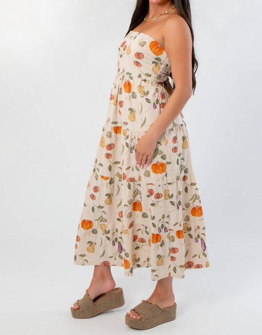 Bailey Rose - Pumpkin Harvest Strapless Midi Dress