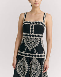 Cartolina Nantucket Adair Midi Dress in noir - women's dress - alternate view
