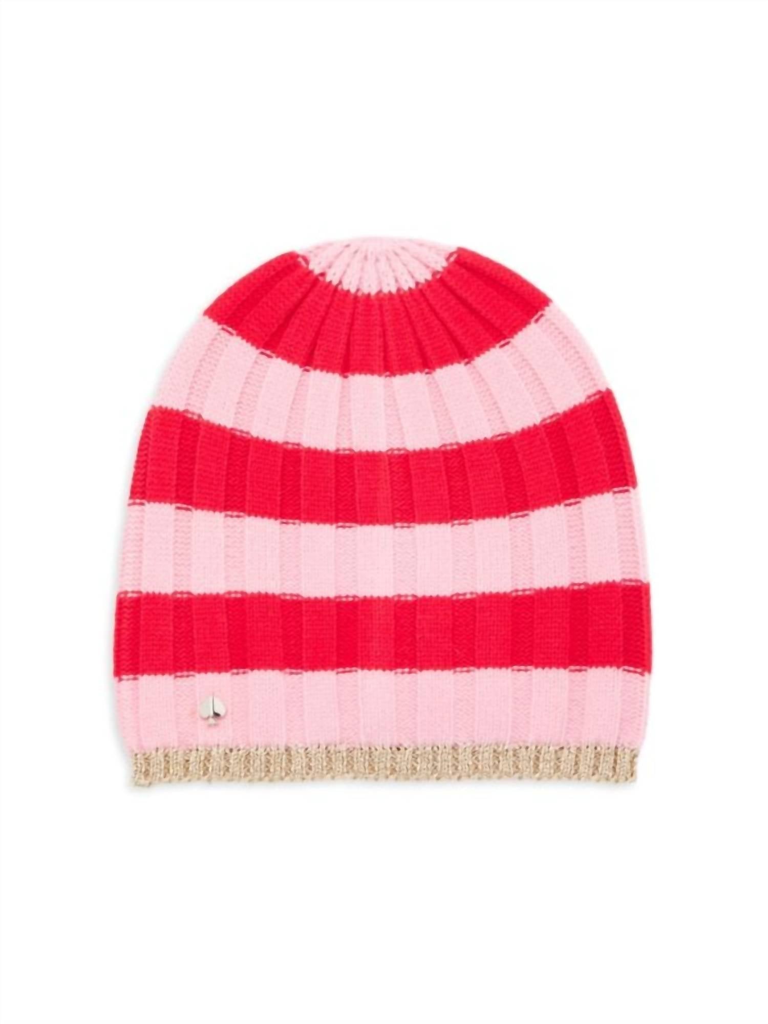 Kate Spade - Women's Stripped Rib Knit Beanie