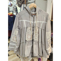 Pol - Peplum Patch Hooded Jacket