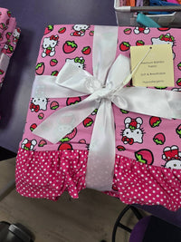 Charlies Project - Girl's Hello Cutie Strawberry Bamboo Ruffle Mini Blanket