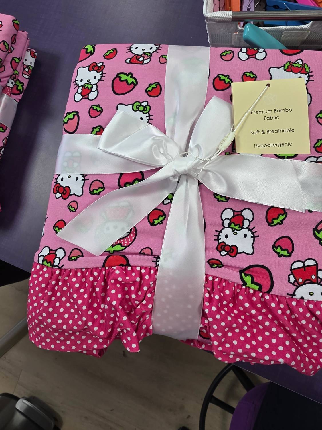 Charlies Project - Girl's Hello Cutie Strawberry Bamboo Ruffle Mini Blanket