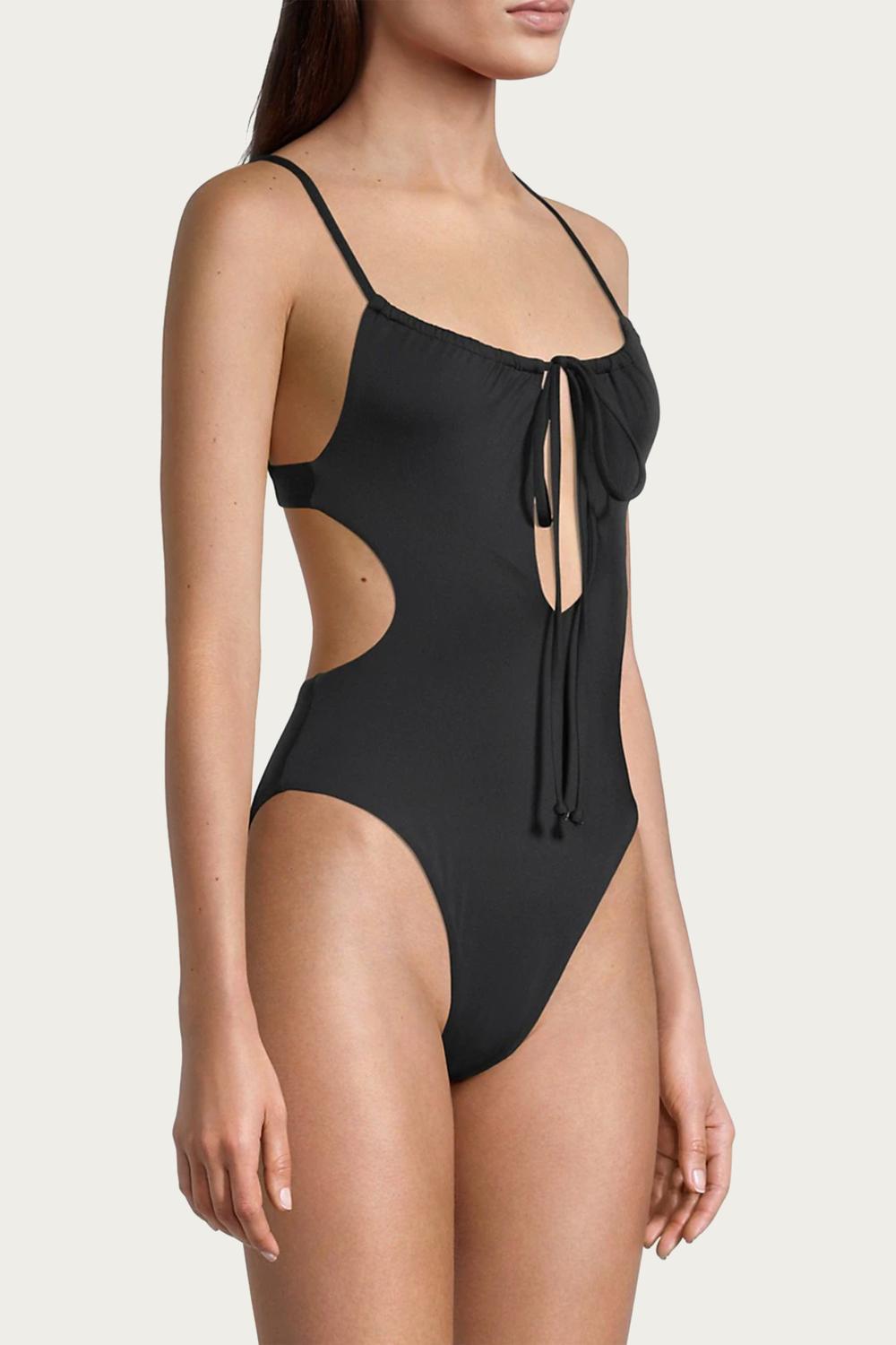 RUCHED CUTOUT ONE PIECE