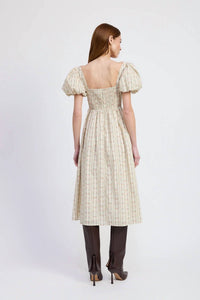 En Saison Rosalia Midi Dress in beige - women's dress - alternate view