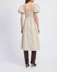 En Saison Rosalia Midi Dress in beige - women's dress - detail view