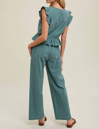 Wishlist - Ruffle Relaxed Crop Top And Pants Set