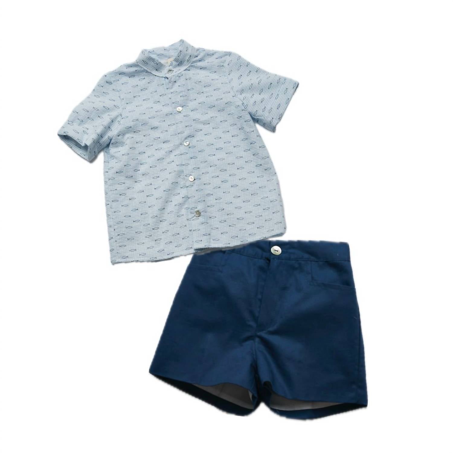 Pi And Pa - Boy's Peces Shirt Set