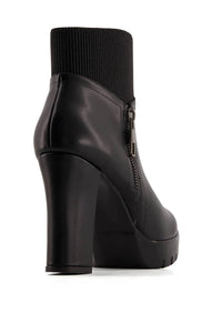 Andrea Women's Block Heel Boots in black - women's shoe - detail view