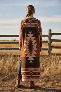 Lucky & Blessed - Aztec Knit Sweater Maxi Cardigan