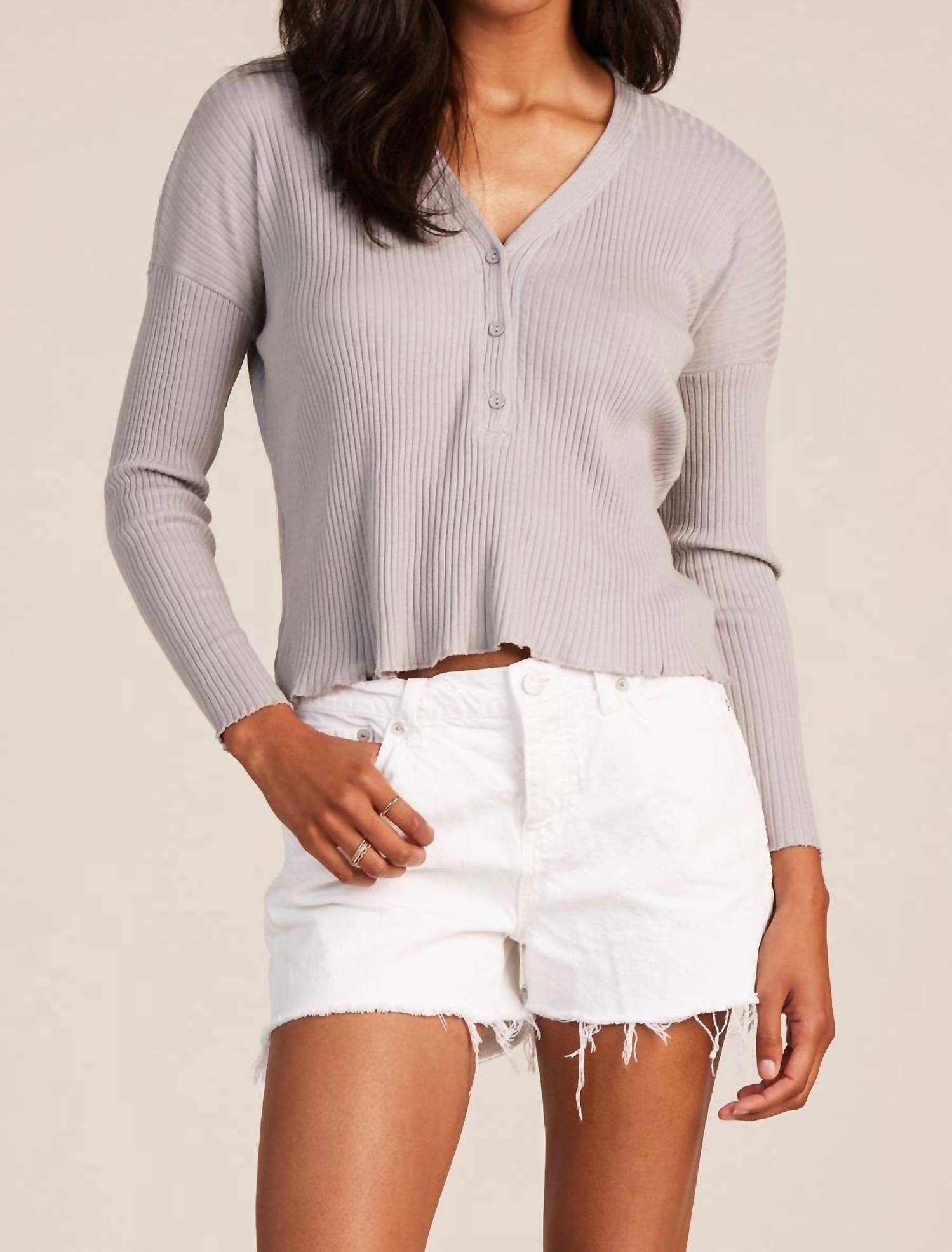 Bobi - Dolman Long Sleeve Henley Top