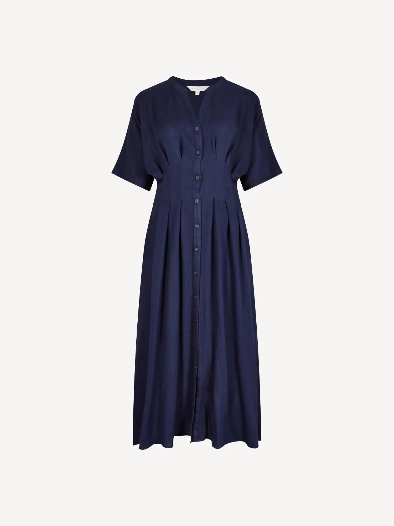 Apricot - Pleated Shirt Midi Dress - Plus