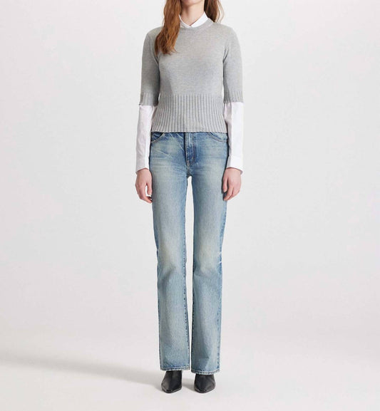 Theo The Label - Women's Nomia Ribbed Waist Crew Sweater Top