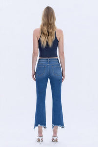 Vervet By Flying Monkey - Hannah Distressed Hem Kick Flare Jeans