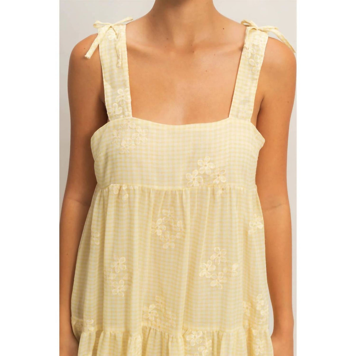 Hyfve - Gabriella Gingham Floral Midi Dress