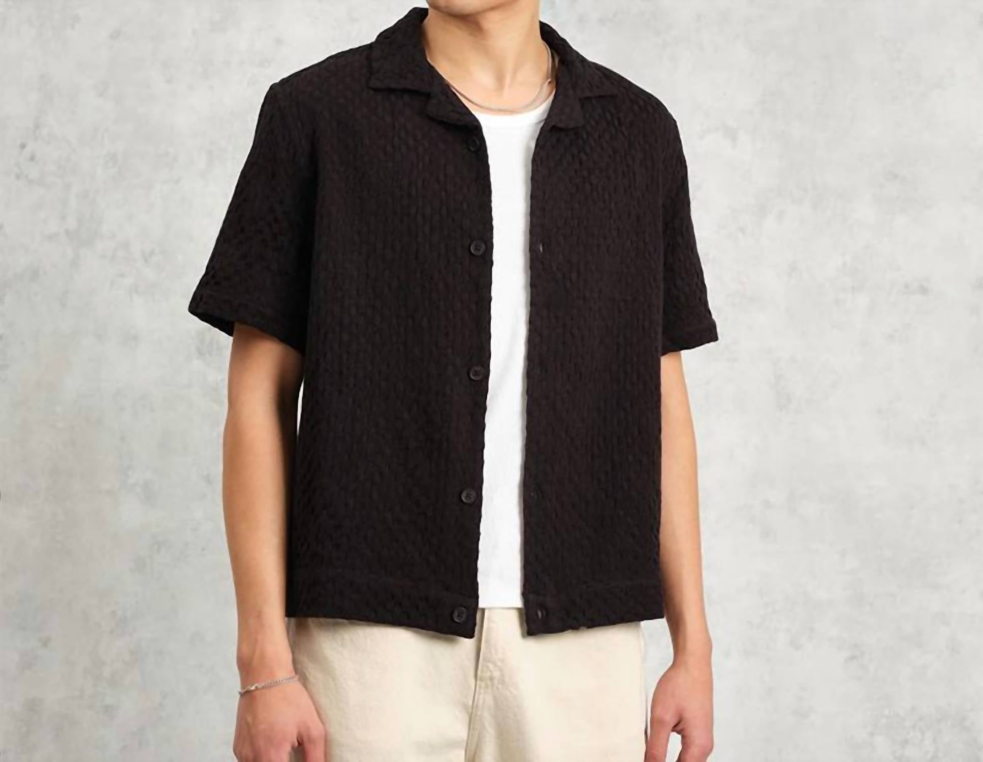 Wax London - Lido Box Dobby Weave Short-sleeve Shirt