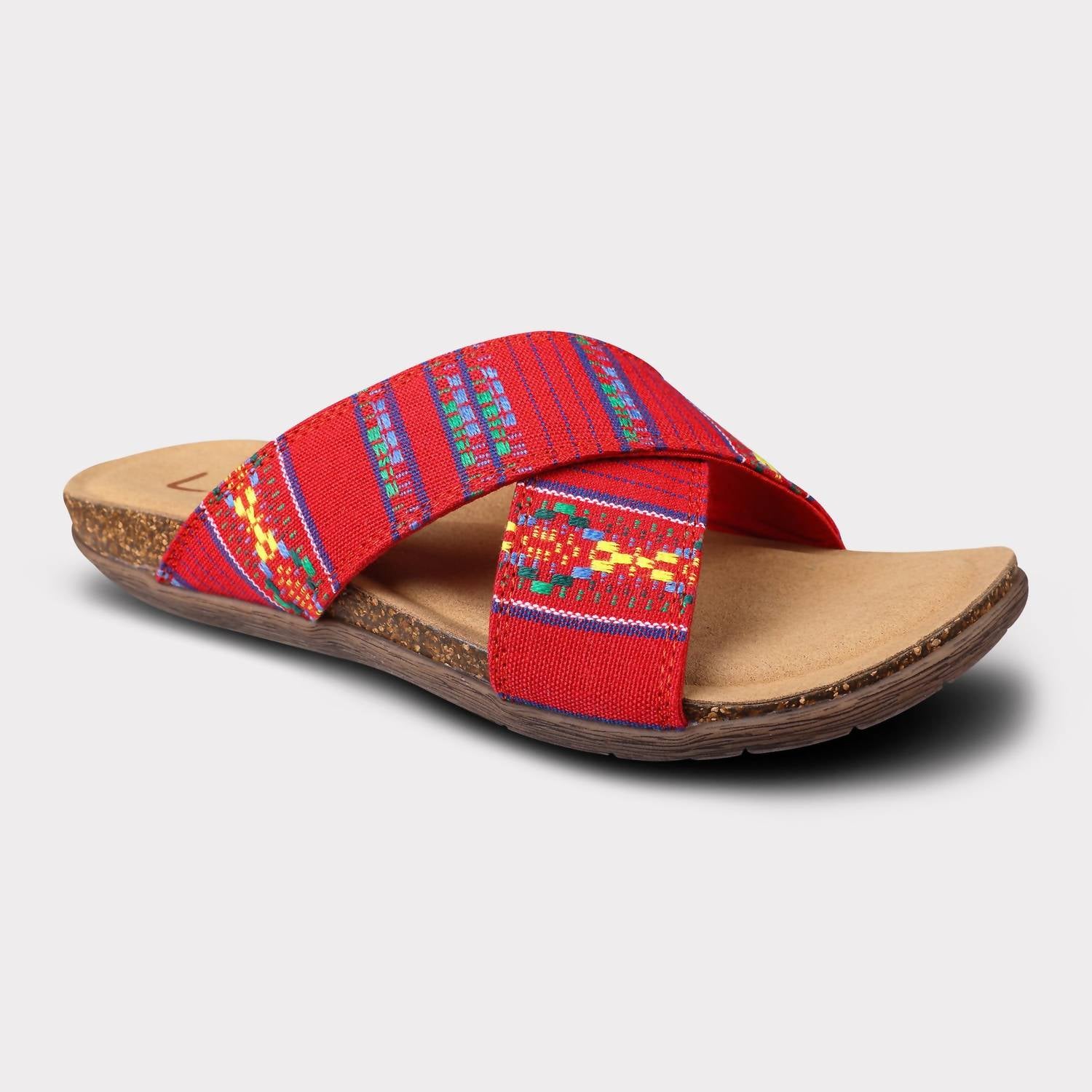 Lamo Women's Leyla Crossband Sandal in red - women's sandal - detail view