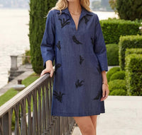Karen Kane - Embellished Cuffed Sleeve Dress
