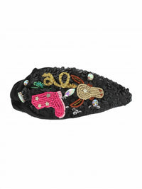 Sophia Collection - Women's Western Sequins Embellished Top Knotted Headband