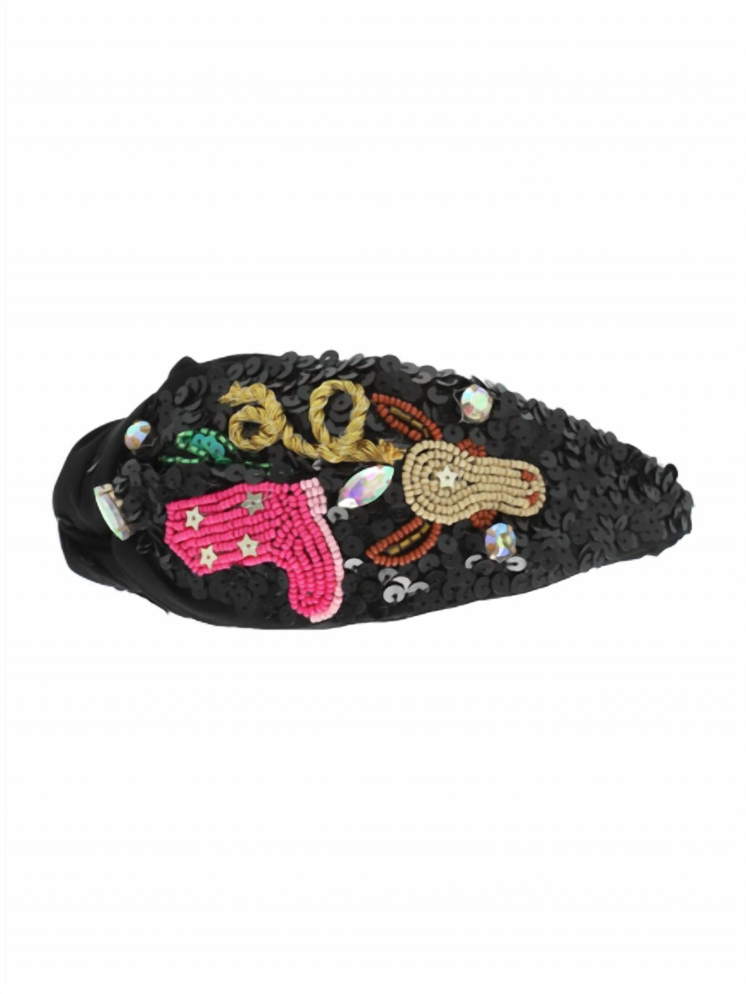 Sophia Collection - Women's Western Sequins Embellished Top Knotted Headband