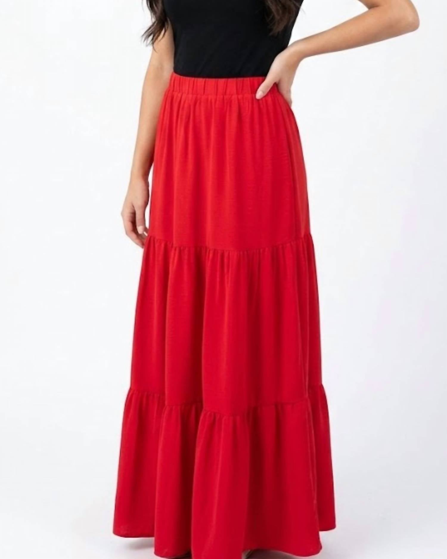 Timing - Strawberry Sway Maxi Skirt