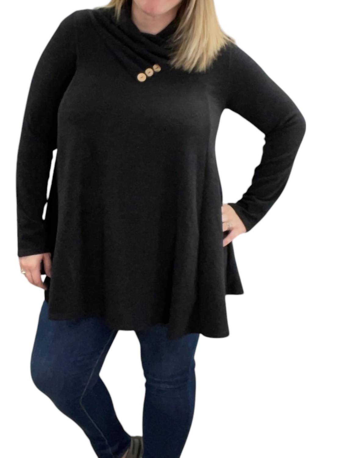 Heimish Usa - Faux Cowl Neck Sweater